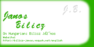 janos bilicz business card